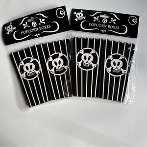 Cardboard Popcorn Containers Party Favor Boxes with Skulls Set of 2-12 total